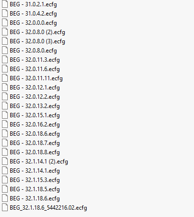 BEG ecfg files